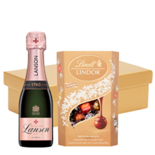 Buy & Send Mini Lanson Le Rose Champagne 20cl And Chocolates In Gift Hamper