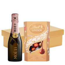 Buy & Send Mini Moet And Chandon Rose Champagne 20cl And Chocolates In Gift Hamper