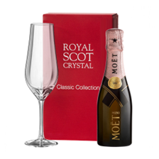 Buy & Send Mini Moet And Chandon Rose Champagne 20cl and Royal Scot Flute In Red Gift Box