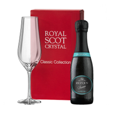 Buy & Send Mini Zonin Cuvee 1821 Prosecco DOC 20cl and Royal Scot Flute In Red Gift Box