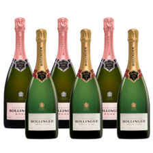 Buy & Send Mixed Case of Bollinger Brut 75cl and Bollinger Rose 75cl (6x75cl)