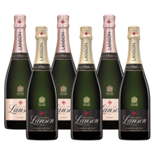 Buy & Send Mixed Case of Lanson La Black Brut & Lanson La Rose (6x75cl)