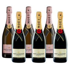 Buy & Send Mixed Case of Moet And Chandon Brut and Rose (6x75cl)