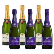 Buy & Send Mixed Case of Taittinger Brut and Nocturne Sec (6x75cl)