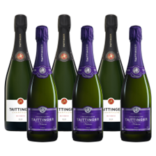 Buy & Send Mixed Case of Taittinger Brut and Nocturne Sec (6x75cl)