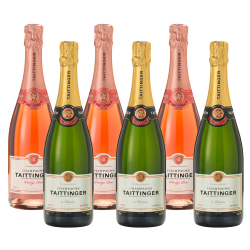 Buy & Send Mixed Case of Taittinger Brut and Rose (6x75cl)