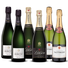 Buy & Send Mixed Case Champagne 6 x 75cl - comprises 2 x Taittinger, 2 x Lanson le Black, 2 x Irroy