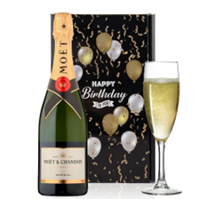 Buy & Send Moet And Chandon Brut Champagne 75cl And Flute Happy Birthday Gift Box