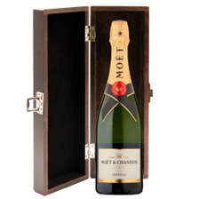 Buy & Send Moet And Chandon Brut Champagne 75cl in Elm Wood Gift Box
