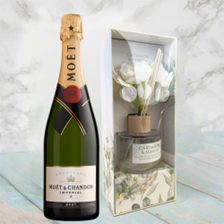 Buy & Send Moet And Chandon Brut Champagne 75cl With Cardamon & Mimosa Floral Diffuser
