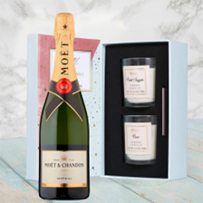 Buy & Send Moet And Chandon Brut Champagne 75cl With Love Body & Earth 2 Scented Candle Gift Box