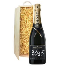 Buy & Send Moet And Chandon Brut Vintage 2013-15 Champagne 75cl In Wooden Sliding Lid Gift Box