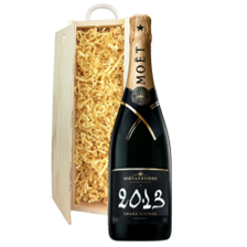 Buy & Send Moet And Chandon Brut Vintage 2013 Champagne 75cl In Wooden Sliding Lid Gift Box
