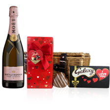 Buy & Send Moet & Chandon Rose Champagne 75cl And Chocolate Valentines Hamper