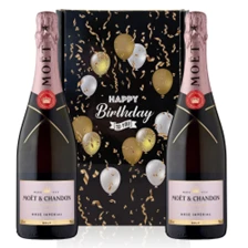 Buy & Send Moet & Chandon Rose Champagne 75cl Happy Birthday Duo Gift Box (2x75cl)