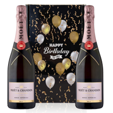 Buy & Send Moet & Chandon Rose Champagne 75cl Happy Birthday Duo Gift Box (2x75cl)