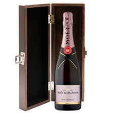 Buy & Send Moet & Chandon Rose Champagne 75cl in Elm Wood Gift Box
