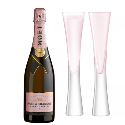 Buy & Send Moet & Chandon Rose Champagne 75cl with LSA Blush Flutes