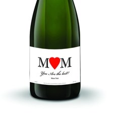 Buy & Send Personalised Champagne - Heart Mam