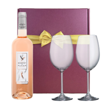 Buy & Send Moment de Plaisir Cinsault Rose Wine And Bohemia Glasses In A Gift Box