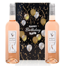 Buy & Send Moment de Plaisir Cinsault Rose Wine Happy Birthday Wine Duo Gift Box (2x75cl)