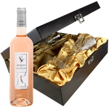 Buy & Send Moment de Plaisir Cinsault Rose Wine In Luxury Box With Royal Scot Wine Glass