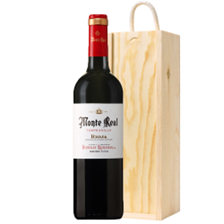 Buy & Send Monte Real Tempranillo 75cl Red Wine in Wooden Sliding lid Gift Box
