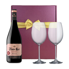 Buy & Send Monte Real Tinto Gran Reserva 75cl Red Wine And Bohemia Glasses In A Gift Box