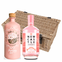 Buy & Send Newcastle Pink Gin & Poetic License Strawberries & Cream Gin Twin Hamper (2x70cl)