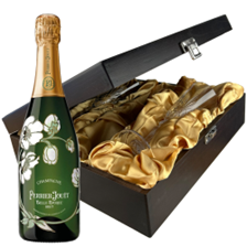 Buy & Send Perrier Jouet Belle Epoque 2014 75cl And Flutes In Luxury Presentation Box