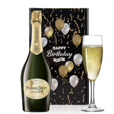 Buy & Send Perrier Jouet Grand Brut Champagne 75cl And Flute Happy Birthday Gift Box