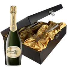 Buy & Send Perrier Jouet Grand Brut Champagne 75cl And Flutes In Luxury Presentation Box