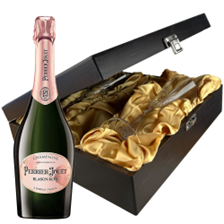 Buy & Send Perrier Jouet Rose Champagne 75cl And Flutes In Luxury Presentation Box
