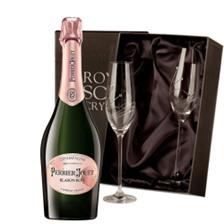 Buy & Send Perrier Jouet Rose Champagne 75cl With Diamante Crystal Flutes