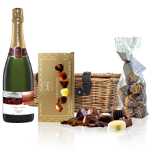 Buy & Send Personalised Champagne - Wedding Cake Label And Chocolates Hamper
