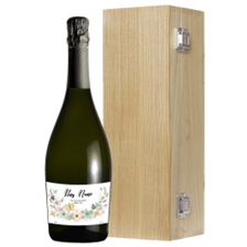 Buy & Send Personalised Prosecco - Art 1 Label in Luxury Oak Box