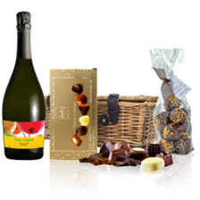 Buy & Send Personalised Prosecco - Birthday Balloons Label And Chocolates Hamper