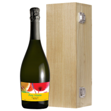 Buy & Send Personalised Prosecco - Birthday Balloons Label in Luxury Oak Box
