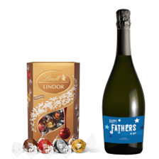 Buy & Send Personalised Prosecco - Fathers Day Label With Lindt Lindor Assorted Truffles 200g