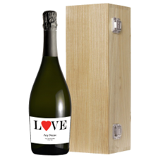 Buy & Send Personalised Prosecco - Love Label in Luxury Oak Box