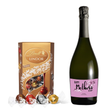Buy & Send Personalised Prosecco - Mothers Day Label With Lindt Lindor Assorted Truffles 200g