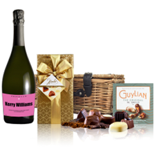 Buy & Send Personalised Prosecco - Pink Label And Chocolates Hamper