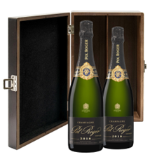 Buy & Send Pol Roger Brut Vintage Champagne 2018 75cl Double Elm Wood Gift Boxed (2x75cl)
