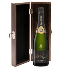 Buy & Send Pol Roger Brut Vintage Champagne 2018 75cl in Elm Wood Gift Box