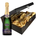Buy & Send Pommery Brut Apanage Champagne 75cl And Flutes In Luxury Presentation Box