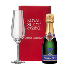 Buy & Send Pommery Brut Royal Champagne 18.7cl and Royal Scot Flute In Red Gift Box