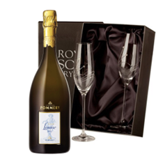 Buy & Send Pommery Cuvee Louise 2004 Champagne 75cl With Diamante Crystal Flutes