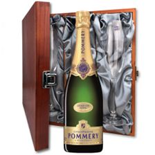 Buy & Send Pommery Grand Cru Vintage 2006 Champagne 75cl And Flutes In Luxury Presentation Box