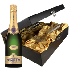 Buy & Send Pommery Grand Cru Vintage 2009 Champagne 75cl And Flutes In Luxury Presentation Box