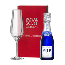 Buy & Send Pommery POP Champagne 20cl and Royal Scot Flute In Red Gift Box